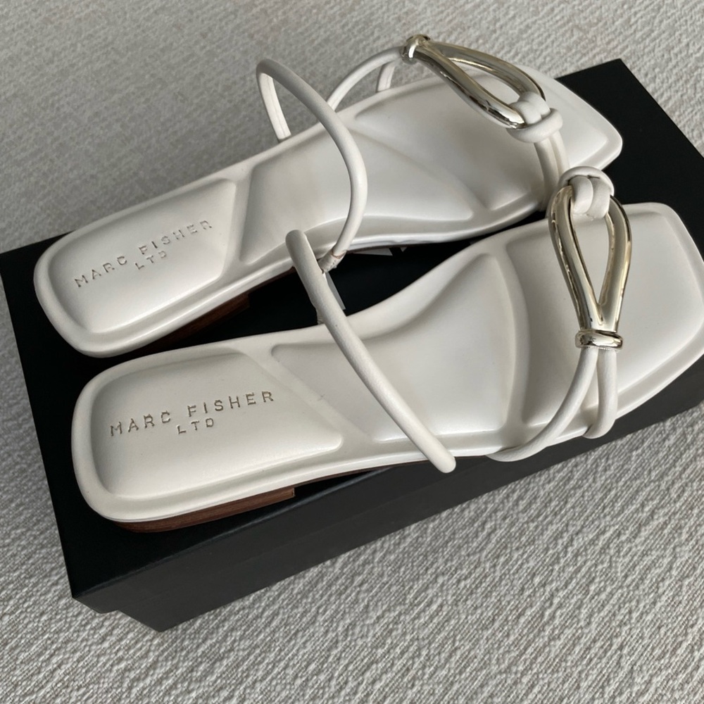 Marc Fisher Mazza White  Women's Sandals - Picture 2 of 8